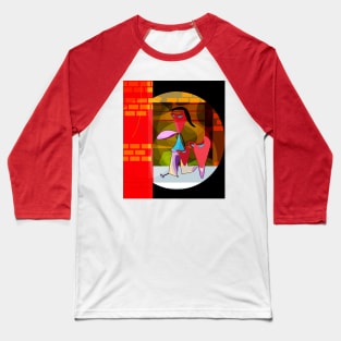 Abstract Stand Up Comedian Baseball T-Shirt